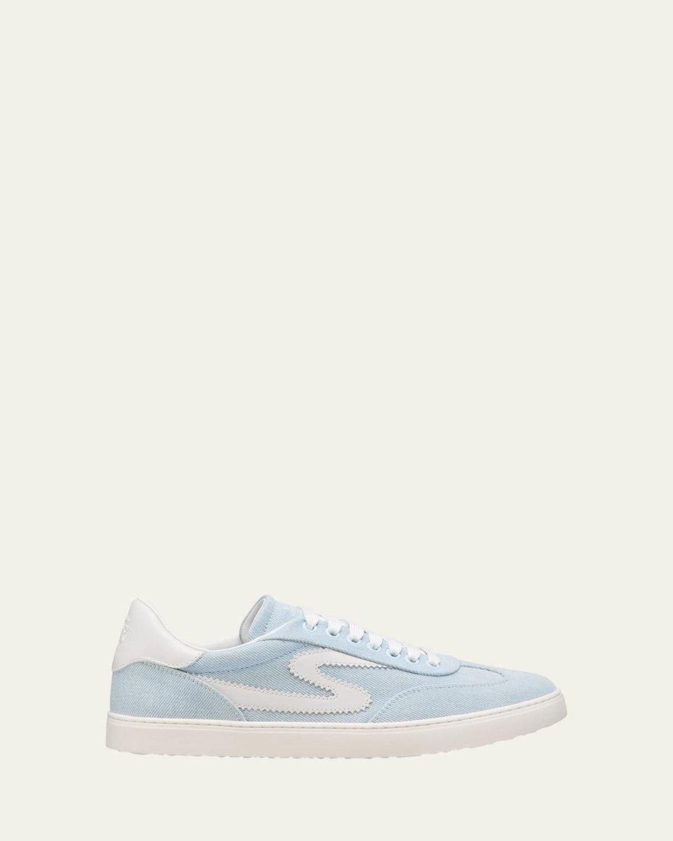Runaround Denim Leather Low-Top Sneakers
